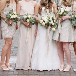 Donna Morgan Alana Champagne Bridesmaid Dress